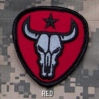 Bull Skull Red MSM Patch